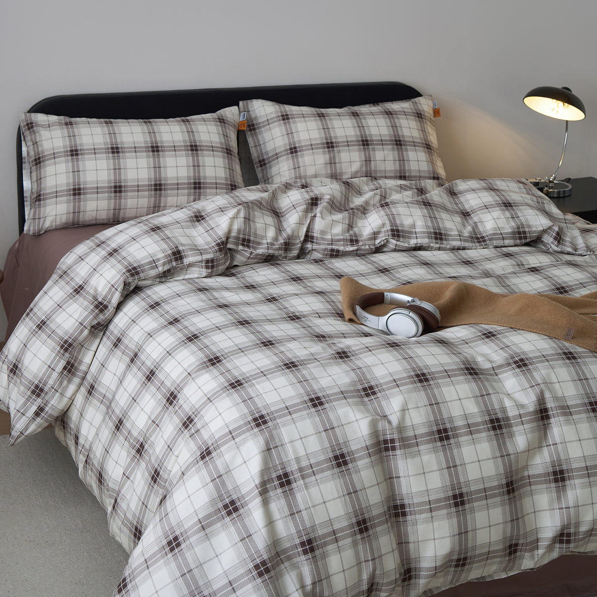 Classic Plaid Cotton Duvet Cover Set