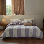 Cotton Yarn-Dyed Jacquard Stripe 4-Piece Bedding Set