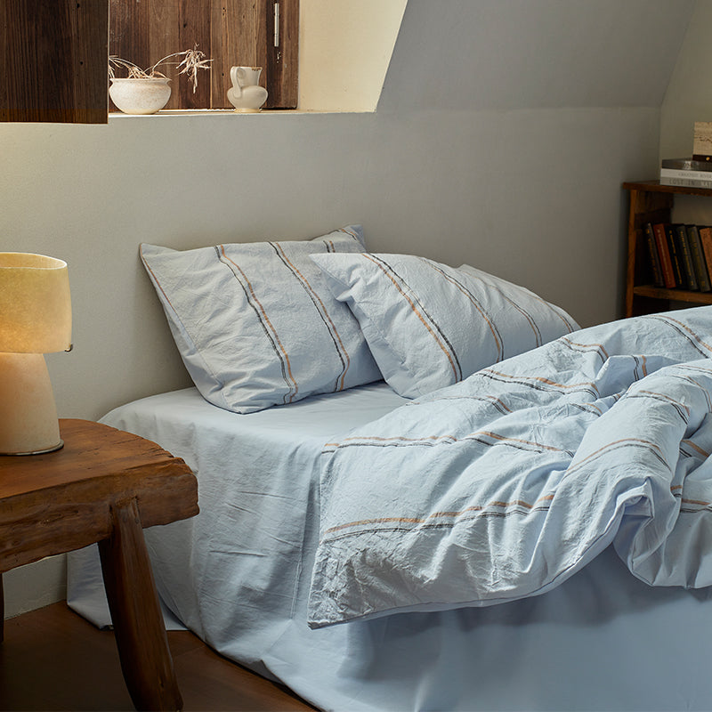 Cotton Yarn-Dyed Jacquard Stripe 4-Piece Bedding Set