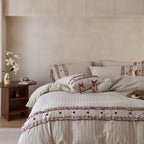 French Cottage Floral Cotton-Linen Blend Bow Bedding Set