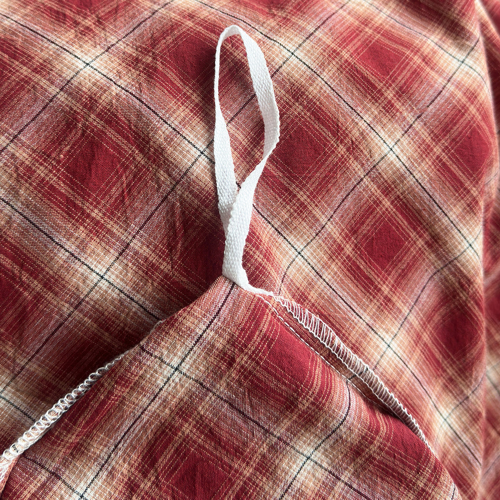 2026 New Retro 100% Washed Cotton Vintage Red Plaid Duvet Cover Set