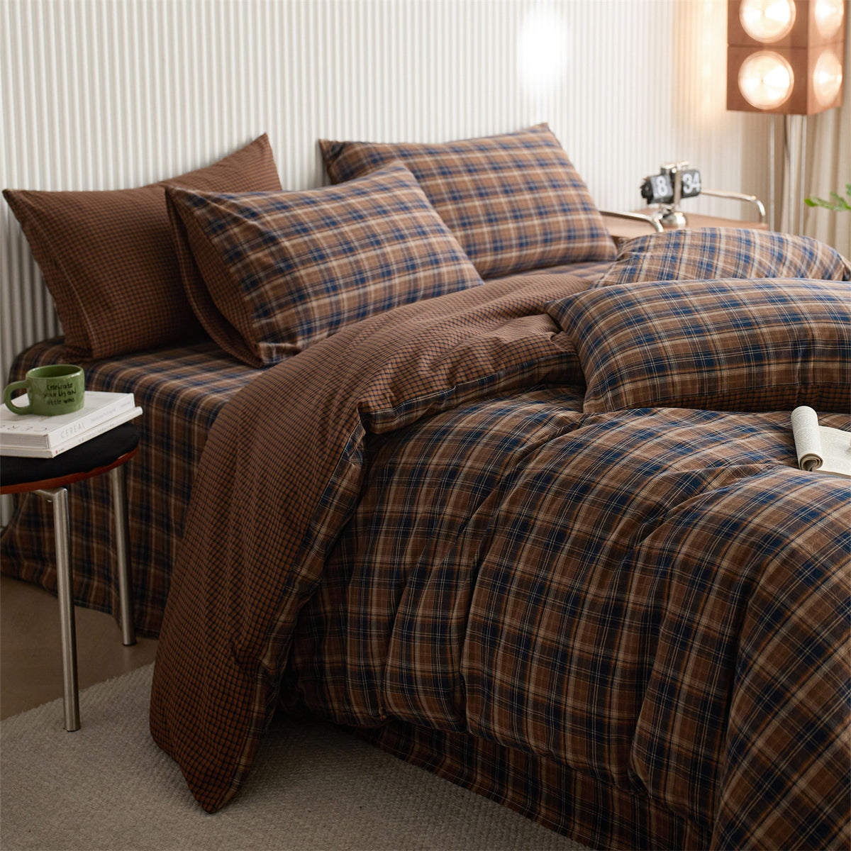 Vintage Plaid Cotton Duvet Cover