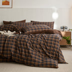 Vintage Plaid Cotton Duvet Cover