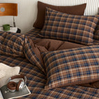 Vintage Plaid Cotton Duvet Cover
