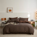 Vintage Plaid Cotton Duvet Cover