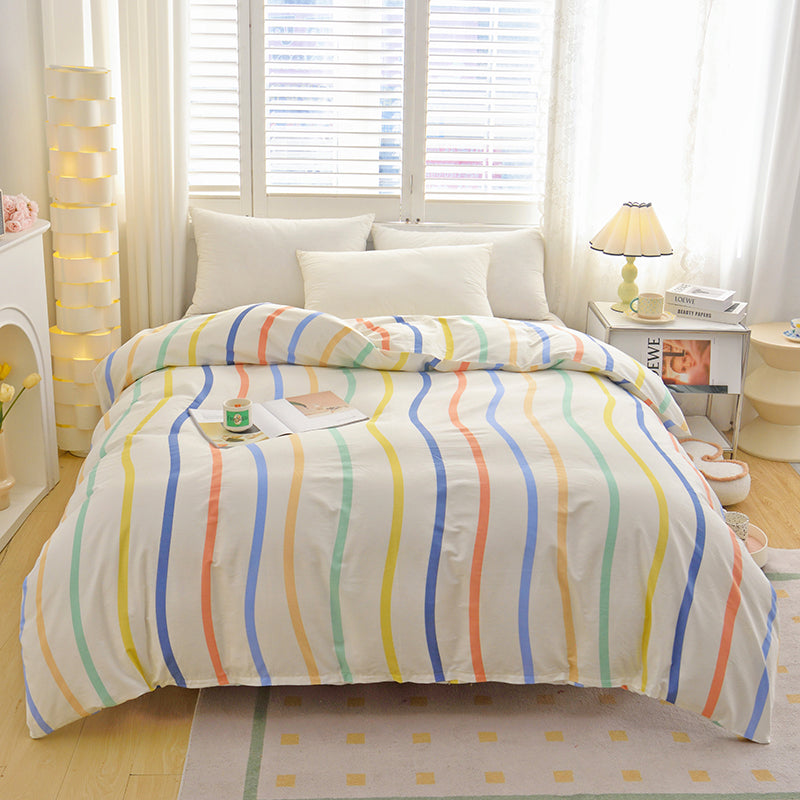 Striped Cotton Duvet Cover Only