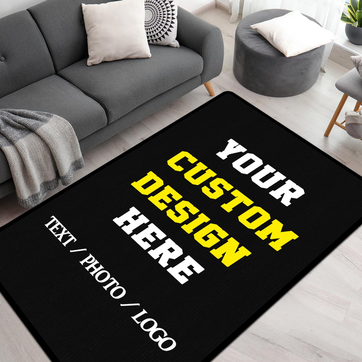 Custom Logo and Photo Washable Non-Slip Rug - LinQton Custom product photo