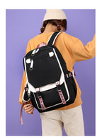 Pink School Students Campus Bag Schoolbag Backpack With A-Z 26 Letters Lightweight Travel Christmas Gifts