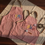 Personalized Embroidery Name Cooking Apron Family Gift Striped Stain Resistant Parent-child Apron Kitchen
