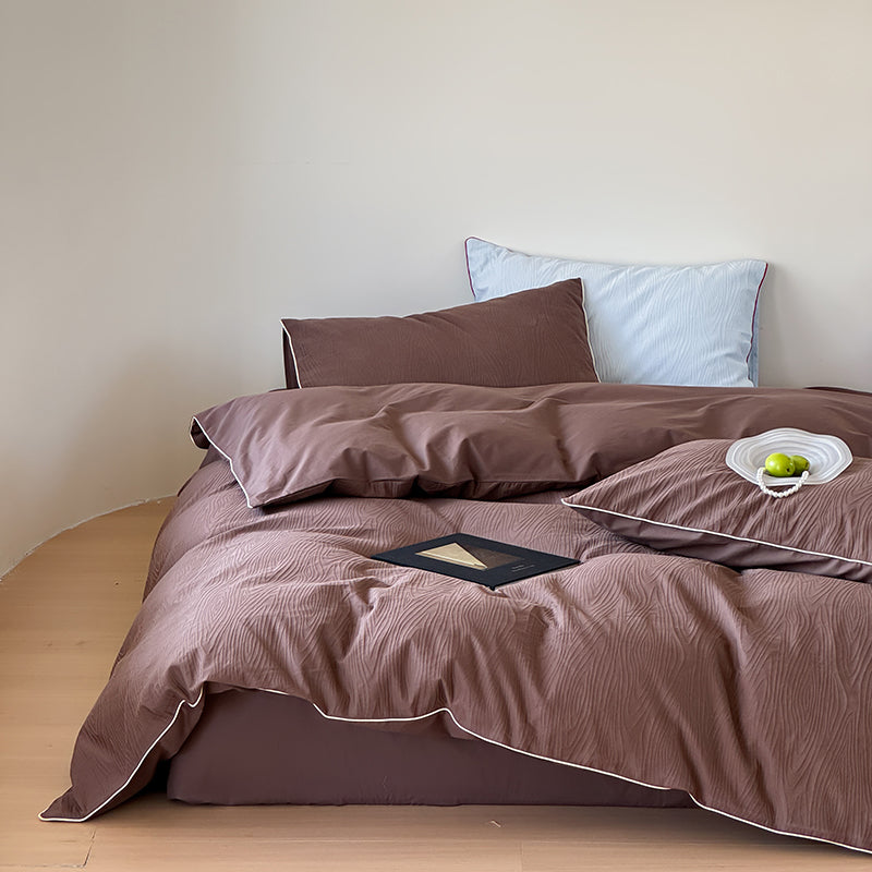 60-Count Cotton Yarn-Dyed Jacquard 4-Piece Bedding Set