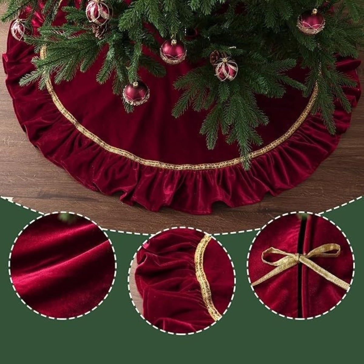 Christmas Tree Skirt Bow Tree Skirt Christmas Decoration Scene Decorates Christmas Atmosphere