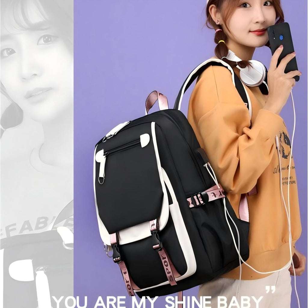 School Students Campus Bag Schoolbag Backpack With A-Z 26 Letters Lightweight Travel Christmas Gifts