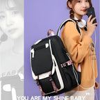 School Students Campus Bag Schoolbag Backpack With A-Z 26 Letters Lightweight Travel Christmas Gifts