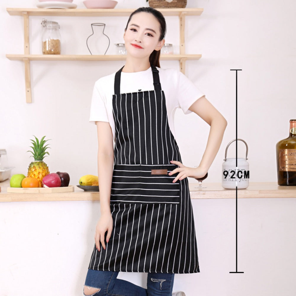 Personalized Embroidery Name Cooking Apron Family Gift Striped Stain Resistant Parent-child Apron Kitchen