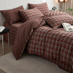 Vintage Plaid Cotton Duvet Cover