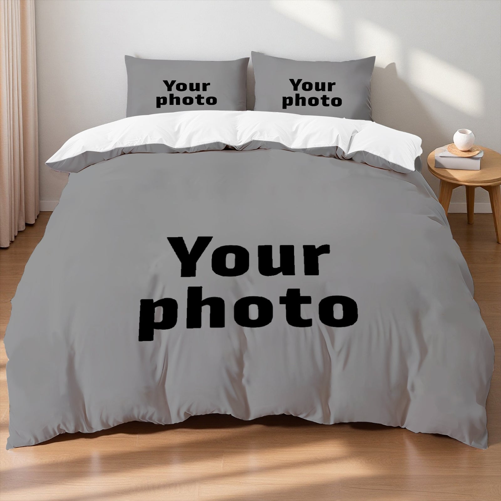 Polyester Bedding Set Personalized Your Photo Duvet Cover + Pillowcase Create Your Own Bedding Custom Bedding 2/3pcs Set No Sheet