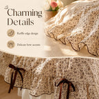 Vintage Floral Ruffle Washed Cotton Duvet Cover Set