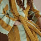 New Classic Vintage Striped Bathrobes Cotton Adult Couple Striped Robes