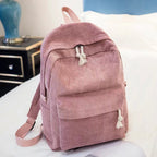 Custom Name School Bag: Personalized Corduroy Kids Backpack Set