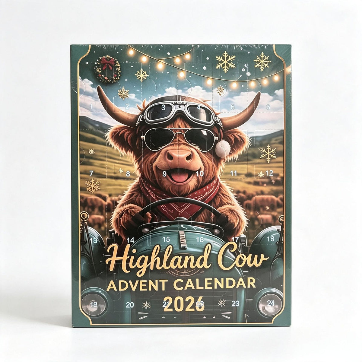 3D New 2026 Highland Cow Advent Calendar Highland Cow Christmas Advent Blind