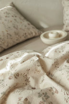 French Cottage Floral Cotton-Linen Bow Bedding Set