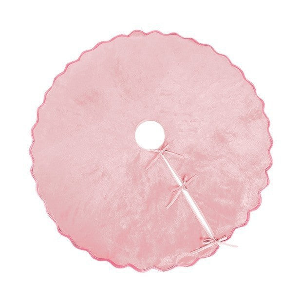 Pink Christmas Tree Skirt Velvet Tree Skirts, 48 Inch Xmas Decorations for Home Indoor Outdoor
