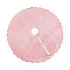 Pink Christmas Tree Skirt Velvet Tree Skirts, 48 Inch Xmas Decorations for Home Indoor Outdoor