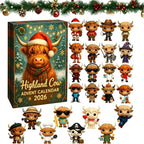 3D New 2026 Highland Cow Advent Calendar Highland Cow Christmas Advent Blind