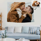 1pc Customize Personalized Tapestry With Photos For Birthday, Wedding, Christmas, Party, Father's/Mother's Day Home Decor