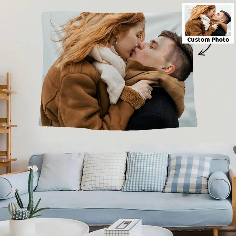 1pc Customize Personalized Tapestry With Photos For Birthday, Wedding, Christmas, Party, Father's/Mother's Day Home Decor