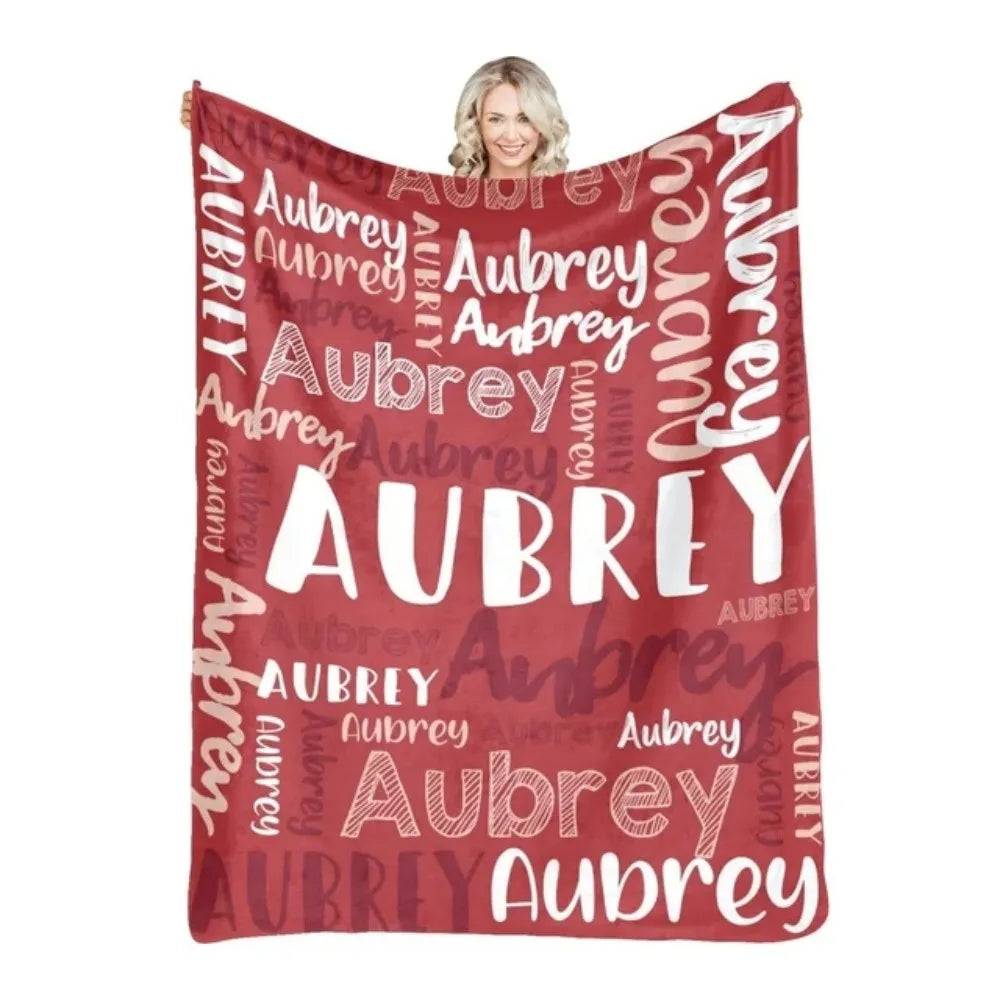 Personalized Name Flannel Throw Blankets For Girls Boys Birthday Gift