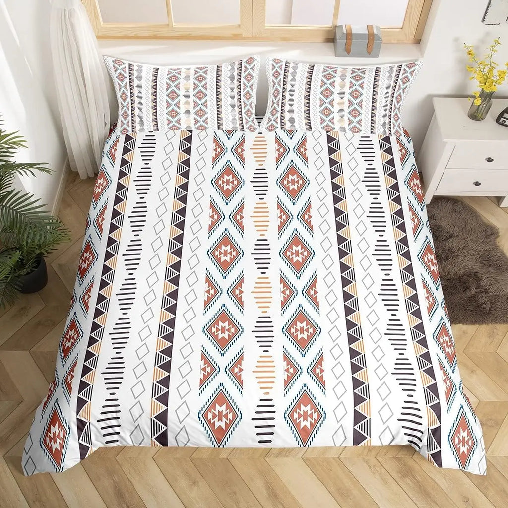 Bohemian Floral Duvet Cover Paisley Mandala Comforter Cover Microfiber Geometry Aztec Mexican Style Bedding Set Twin Queen Size