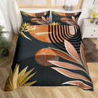 Medieval Boho Century Modern Duvet Cover Set Abstract Geometric Rainbow Sun Circles Comforter Cover Microfiber Soft Bedding Set