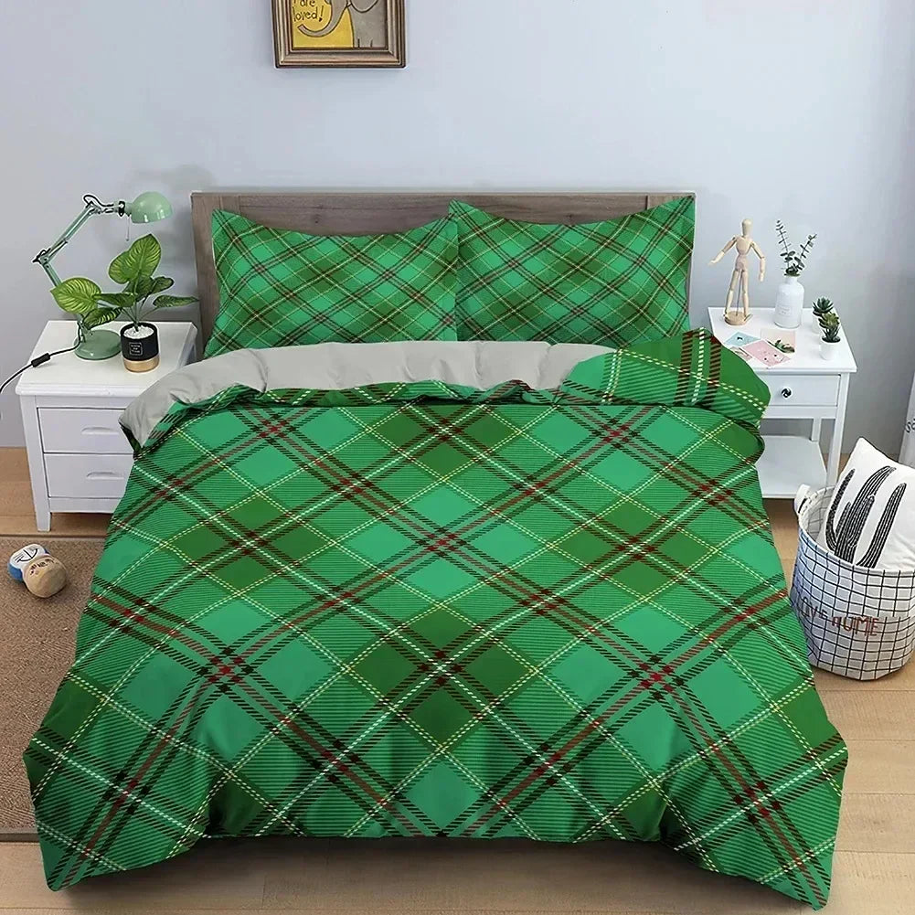 TOP Stripe Geometric Bedding Set Breathable Duvet Cover With Pillowcase Adults Queen King Size Quilt Cover Home Textiles