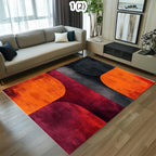 Minimalist Area Rug Abstract Geometric Print Soft Non-Slip Washable Carpet Retro Modern Wave Floor Mat for Living Room Entryway