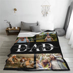 Fathers Day Gifts Custom Blanket With Your Own Photos Personalized Throw Blankets For Dad Birthday Present From Daughter or Son