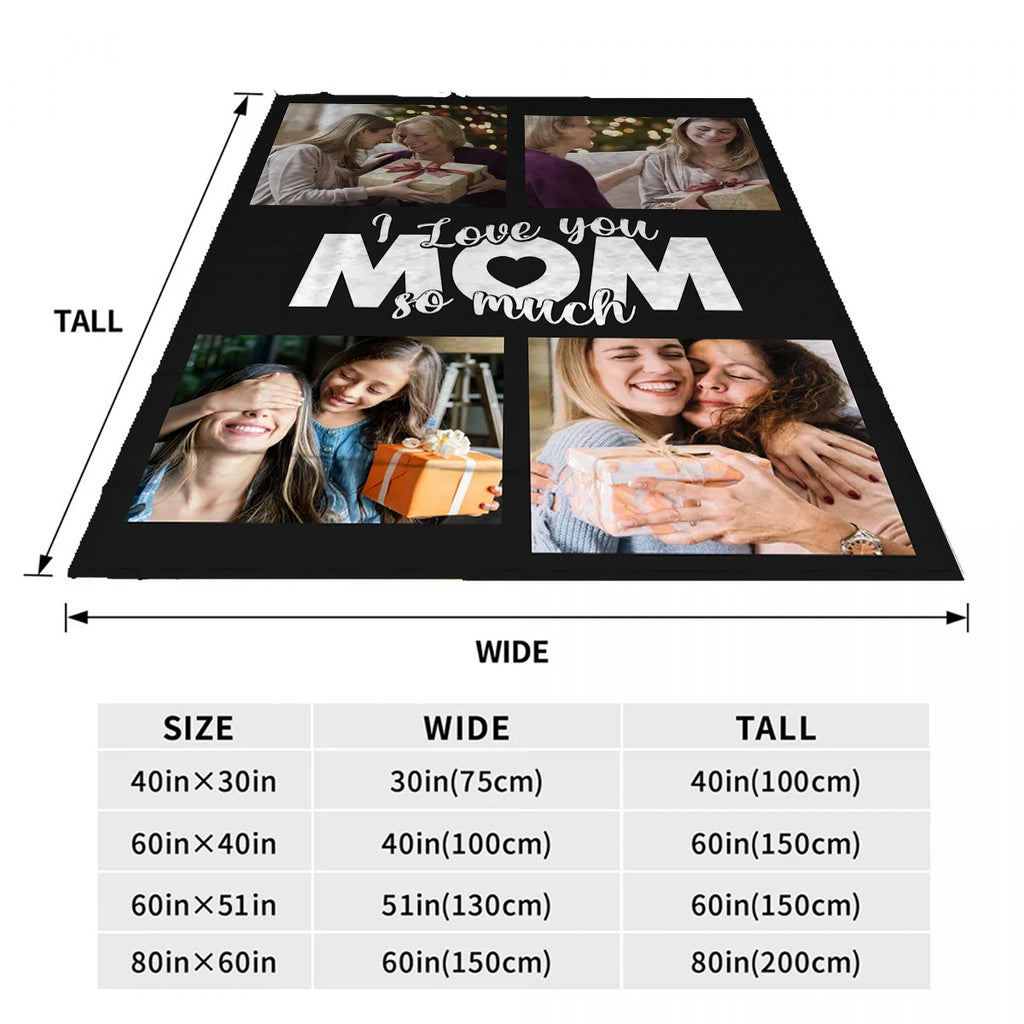 Custom Blanket With Your Own Photos Personalized Throw Blankets For Mom Mothers Day Gifts Birthday Present From Family