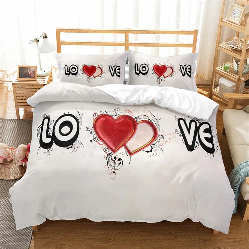 Romantic Love Heart Duvet Cover Set