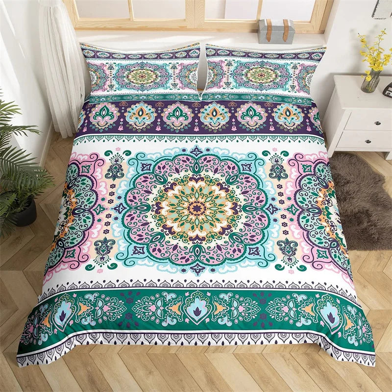 Bohemian Paisley Mandala Duvet Cover Set