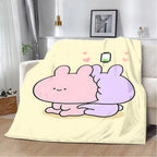 Asamimichaan Asleep Cute Asamimi Square Printed Blanket Picnic Blankets Warm Blanket Soft and Comfortable Blanket Home Travel