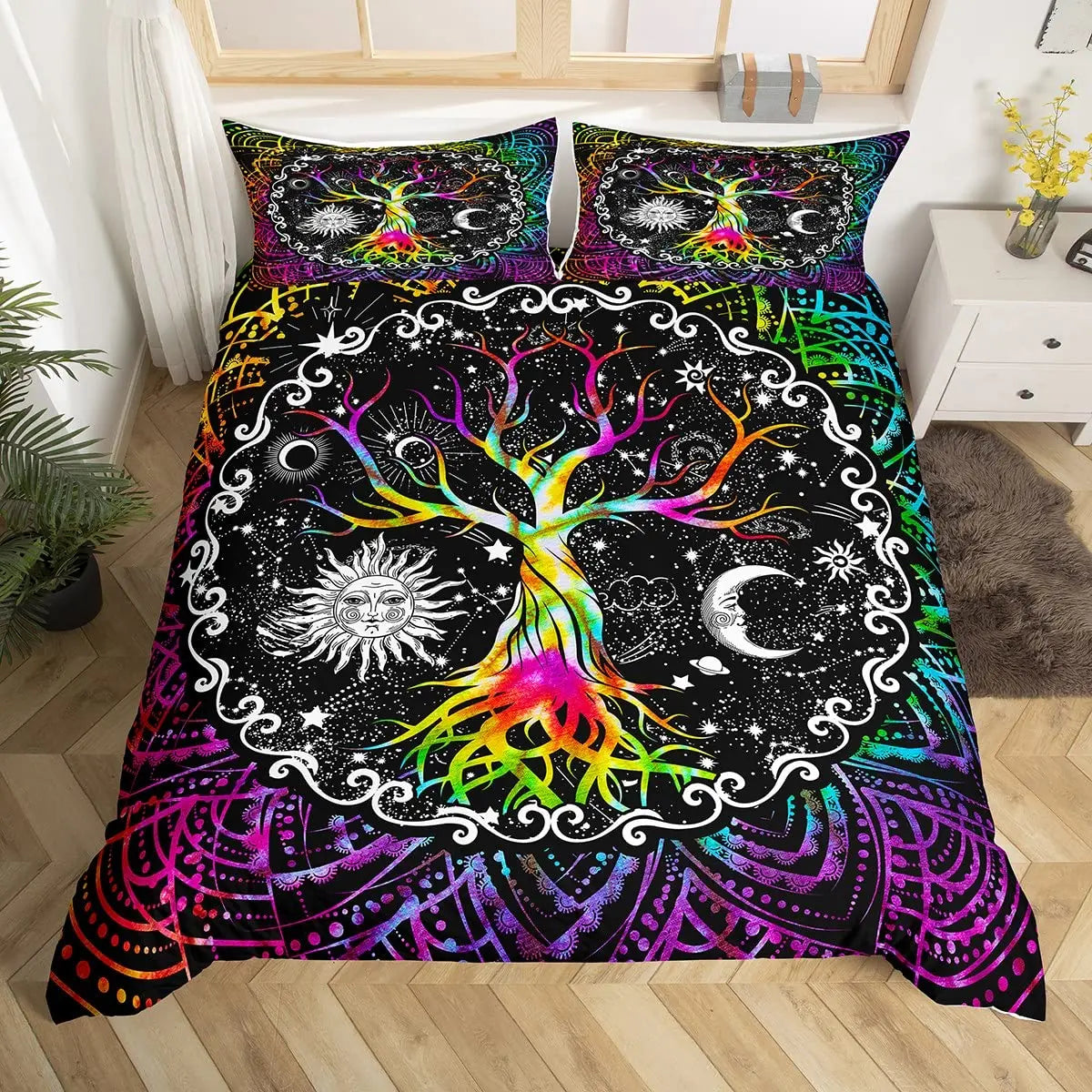Sun, Moon and Tree of Life Duvet Cover Set - LinQton Custom product photo