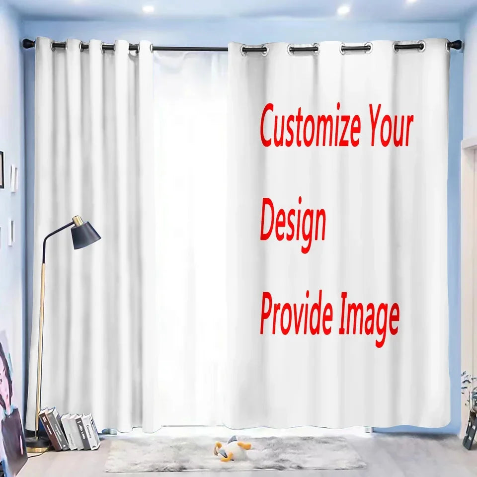 Custom Photo Blackout Curtains - 2 Panels - LinQton Custom product photo