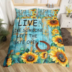 Rustic Farmhouse Bedding Set Western Horseshoe Duvet Cover For Boys Girls Teen Cowboys Cowgirls Quilt Cover With 2 Pillow Cases
