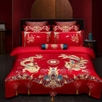 100/140CT Long-staple cotton Chinese-style wedding festive 4-pcs duvet cover set a witness to marriage and love, home decoration