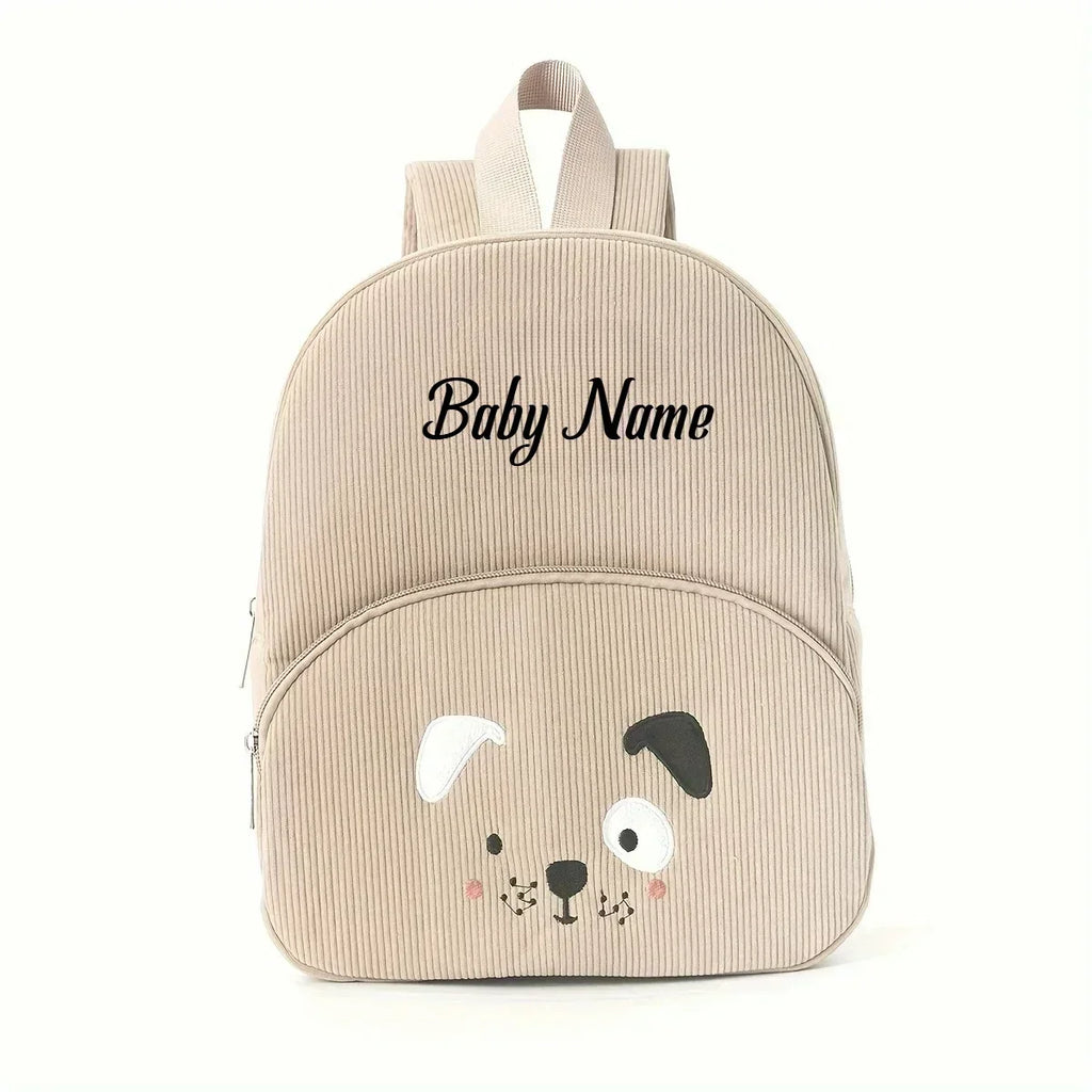 Personalized Corduroy Backpack Custom Name Embridery Kindergarten Schoolbags for Children Girls Boys Back to School