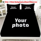 Custom Photo Fitted Sheet Personalized Bed Sheet Polyester