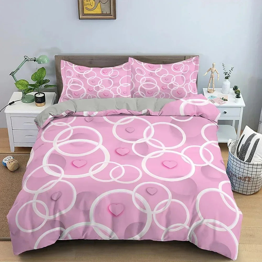 TOP Stripe Geometric Bedding Set Breathable Duvet Cover With Pillowcase Adults Queen King Size Quilt Cover Home Textiles