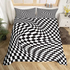 Rainbow Stripes Duvet Cover King Queen Visual Abstraction Bedding Set Optical Illusion Comforter Cover Geometric Quilt Cover