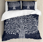Sun and Moon Duvet Cover Black and White Bedding Soft Tree of Life All Galaxy Stars Mandala Tribal Quilt Cover Decor for Women