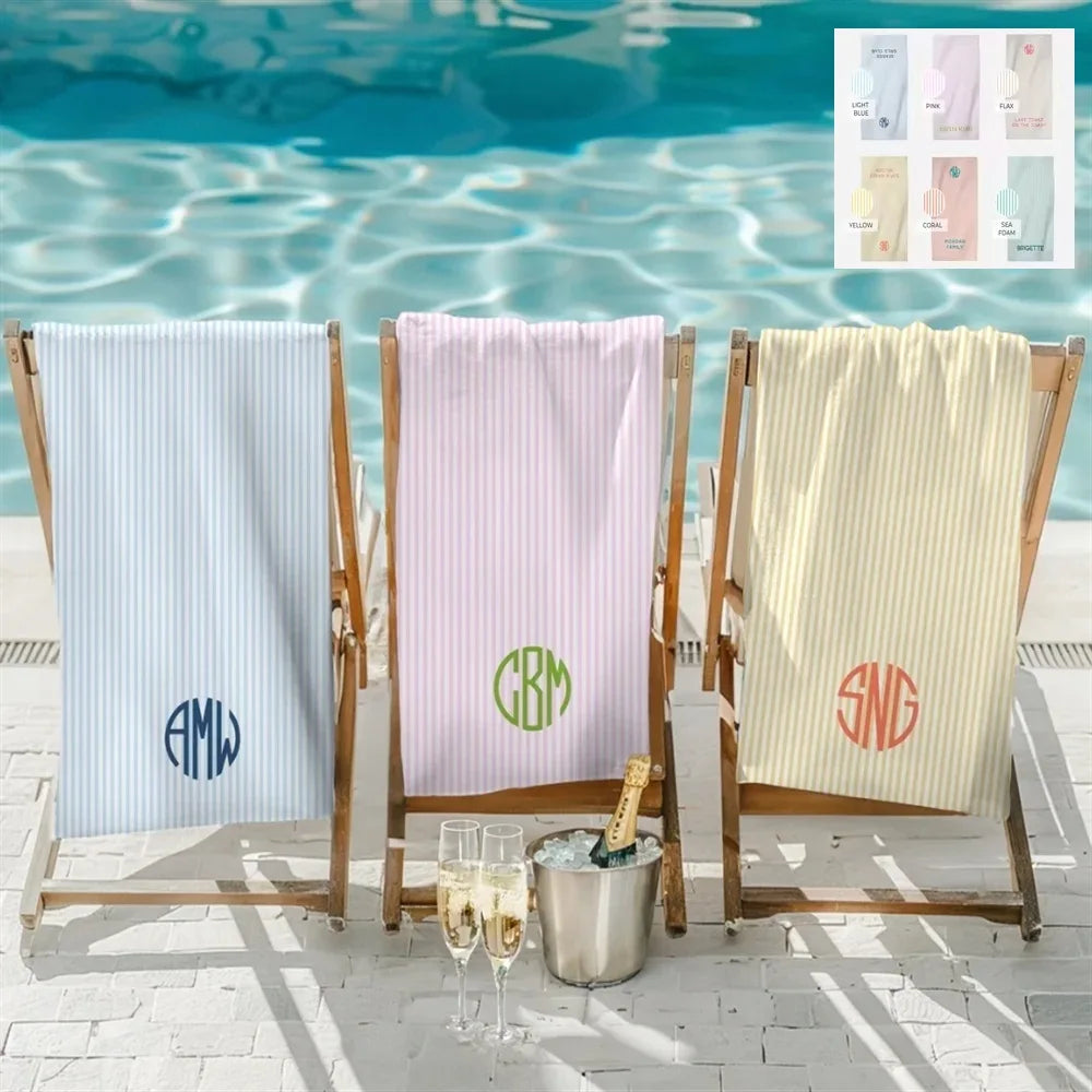 Custom Photo and Name Microfiber Beach Towel